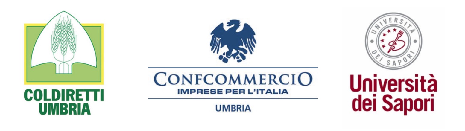 loghi Coldiretti, Confcommercio, Università dei Sapori