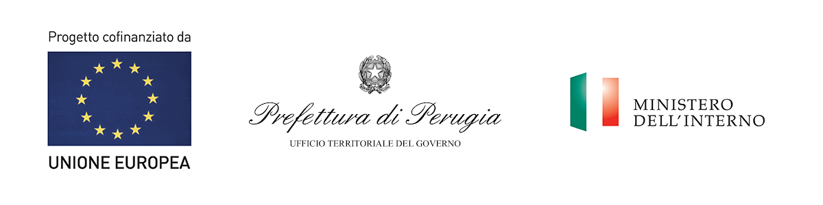 loghi UE, Prefettura Perugia e Ministero dell'Interno