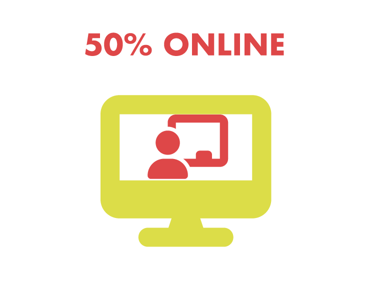 50% ONLINE