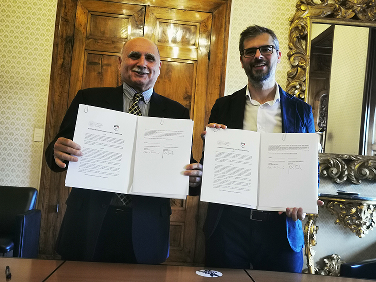 il rettore De Cesaris e il presidente D'Angelo