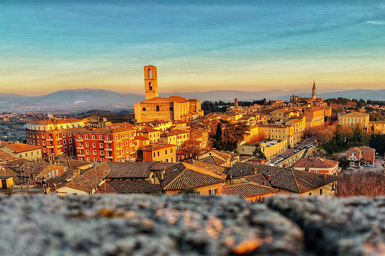 uno scorcio del centro storico di Perugia