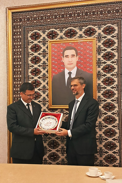 il Rettore De Cesaris con il Rettore dell'Ateneo turkmeno 