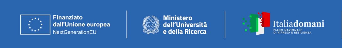 loghi "Finanziato dall'Unione europea", "Ministero dell'Università e della ricerca" e "Italiadomani"