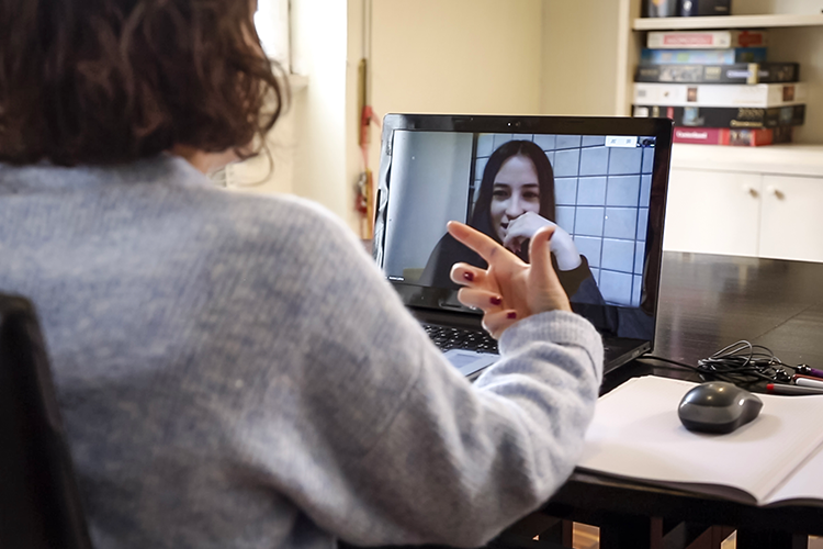 due persone in videoconferenza