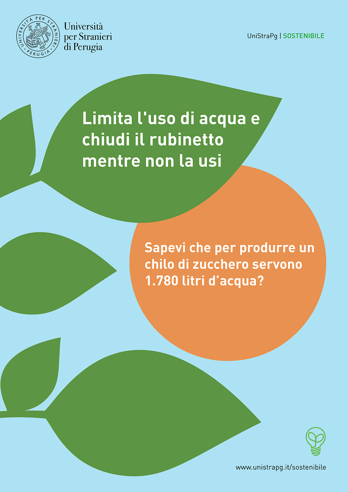 limita l'uso di acqua e chiudi il rubinetto mentre non la usi