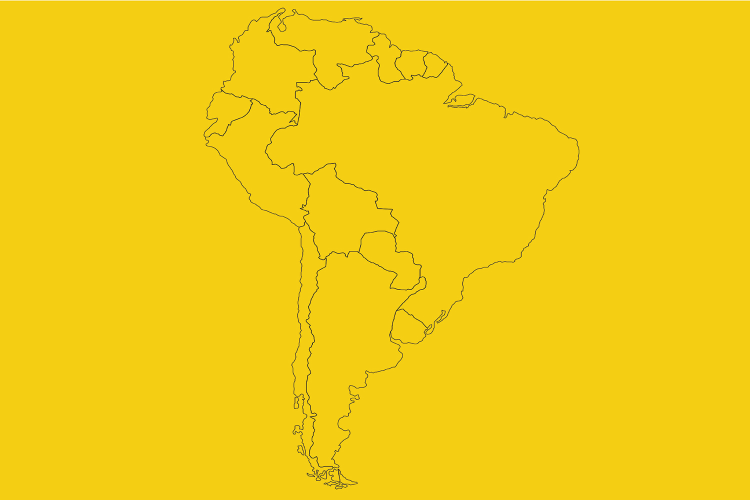 Carta geografica del Sud America