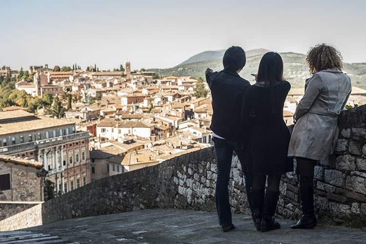 Immagine di uno scorcio di Perugia e di Palazzo Gallenga