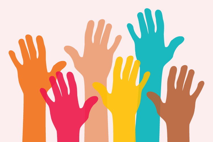 mani di tanti colori