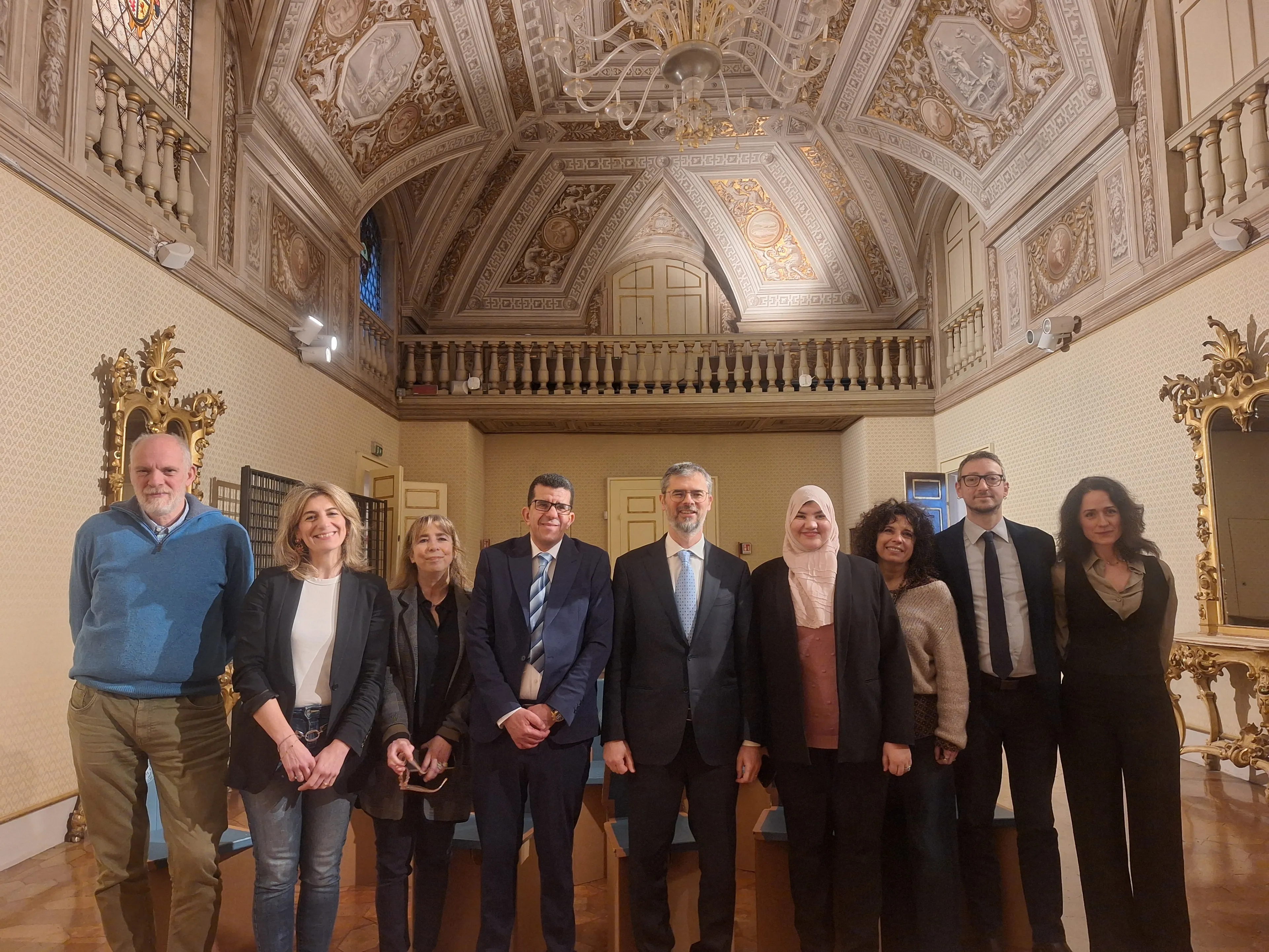 la delegazione a palazzo Gallenga