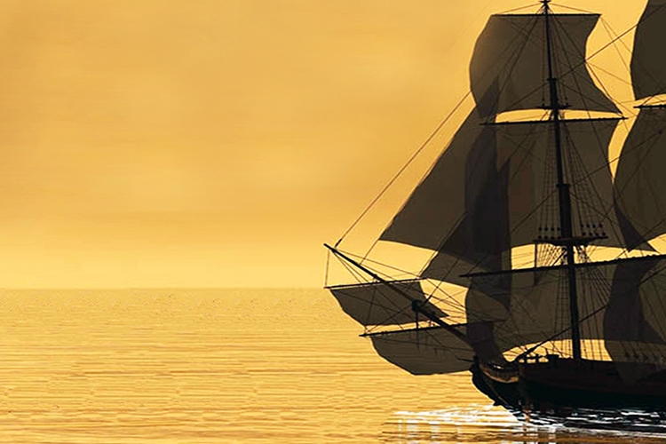 Dettaglio della locandina: veliero sul mare