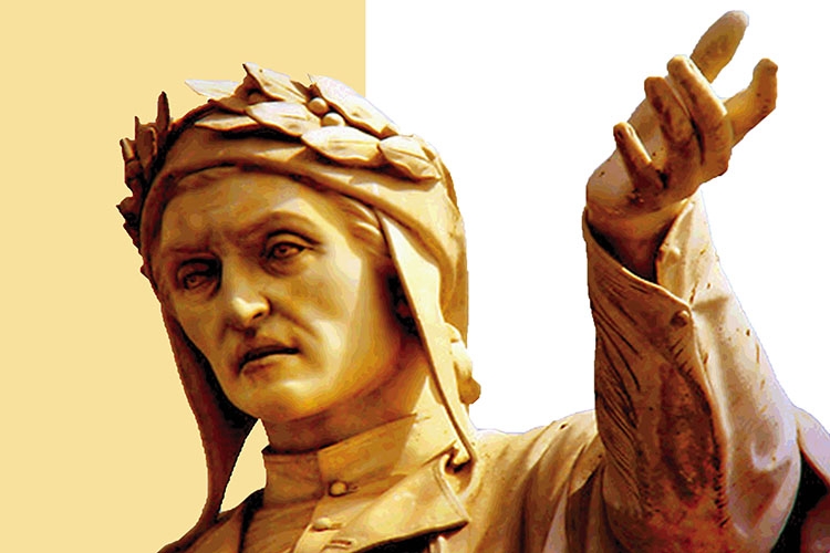 Dettaglio della locandina: statua di Dante