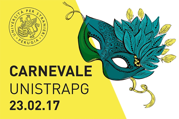 Dettaglio della locandina con maschera di carnevale