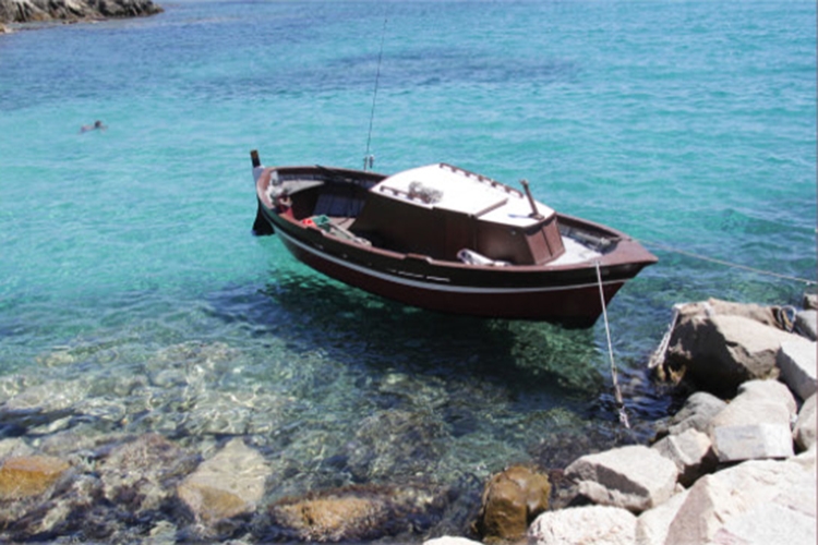 Dettaglio della copertina del libro: barca in mare