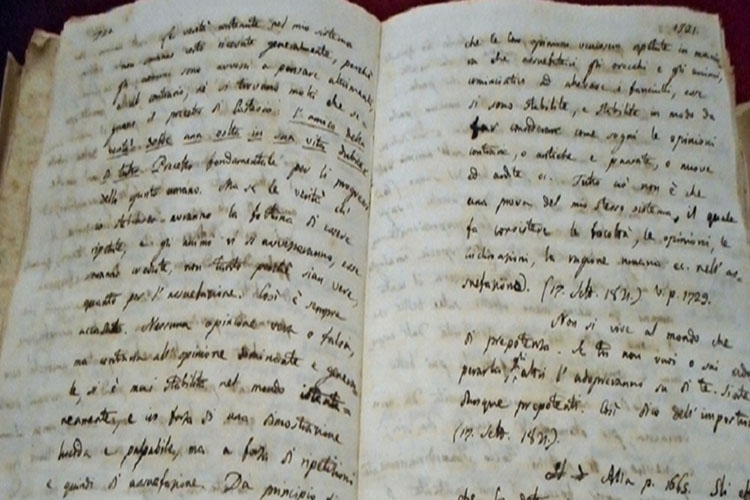 foto del manoscritto dello "Zibaldone"