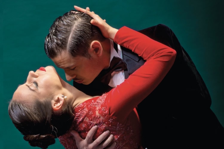 Dettaglio della locandina: coppia di ballerini di tango