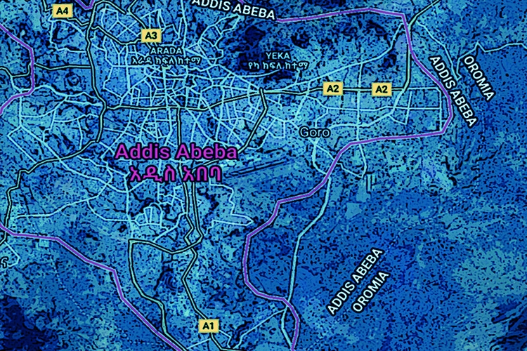 Mappa di Addis Abeba