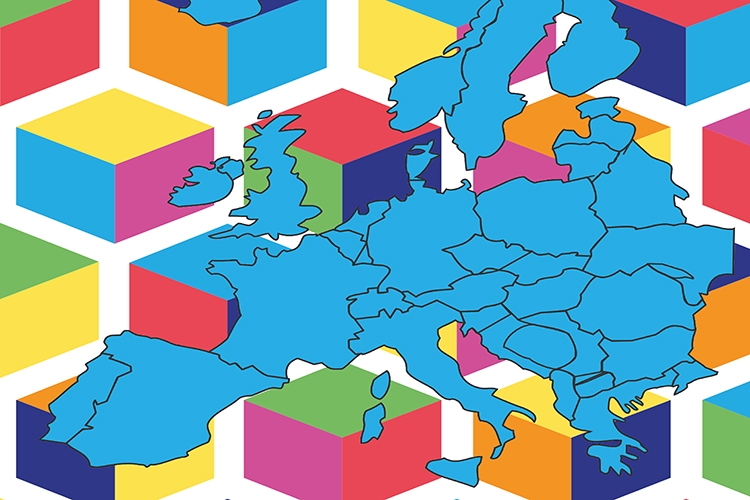 mappa stilizzata dell'Europa
