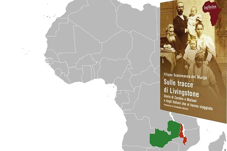 particolare della copertina del libro e profilo dell'Africa
