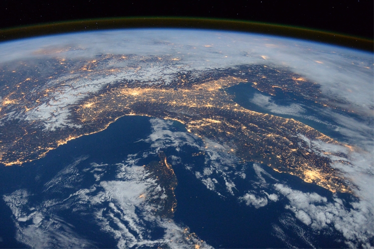 immagine satellitare: dettaglio dell'Italia