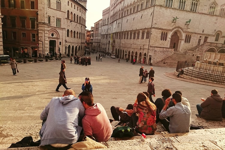 Turisti a Perugia