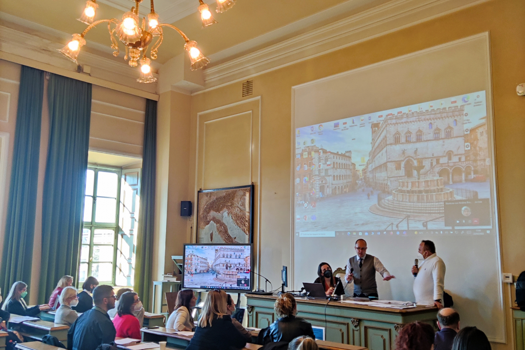 un momento dell'incontro in un'aula