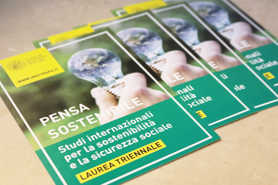 le cartoline informative del corso in Studi internazionali per la sostenibilità e la sicurezza sociale