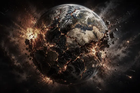 il pianeta Terra che va in frantumi