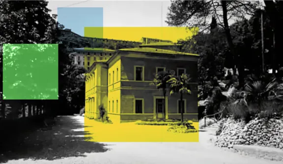 la palazzina in una foto d'epoca