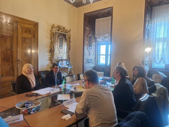 la delegazione e il Rettore De Cesaris