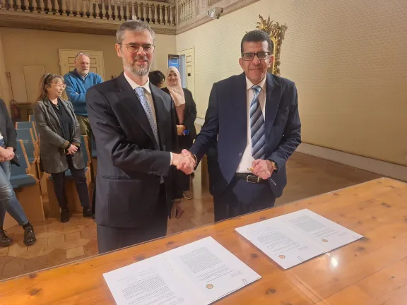 la delegazione e il Rettore De Cesaris