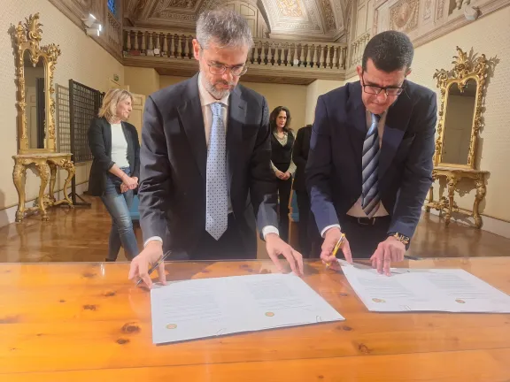 la delegazione e il Rettore De Cesaris