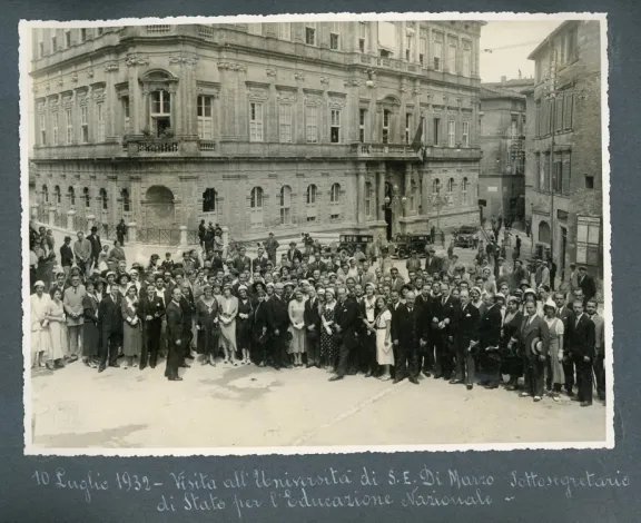 10 luglio 1932 - Visita all'Università di S.E, Di Marzo, Sottosegretario di Stato per l'Educazione nazionale